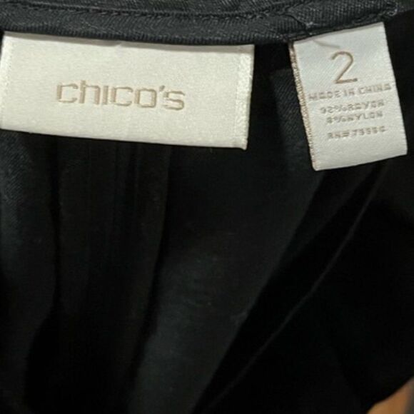 NWOT Chico's Ruffled Front Blazer Black Jacket Size 2 - Picture 8 of 12
